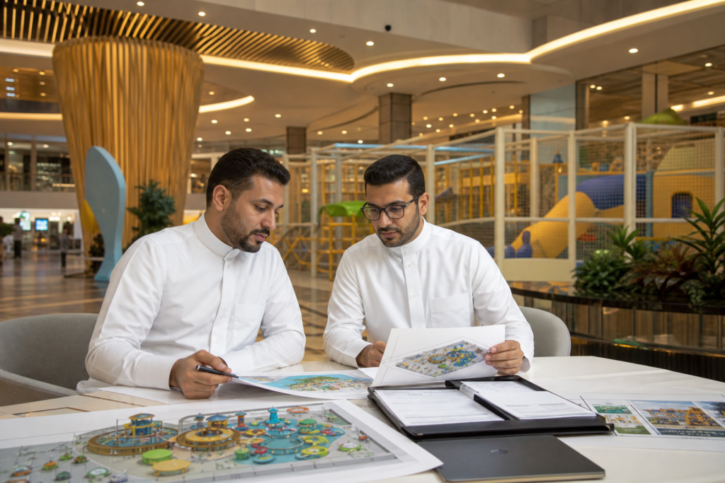 Shopping center family play zone procurement planning in Jeddah